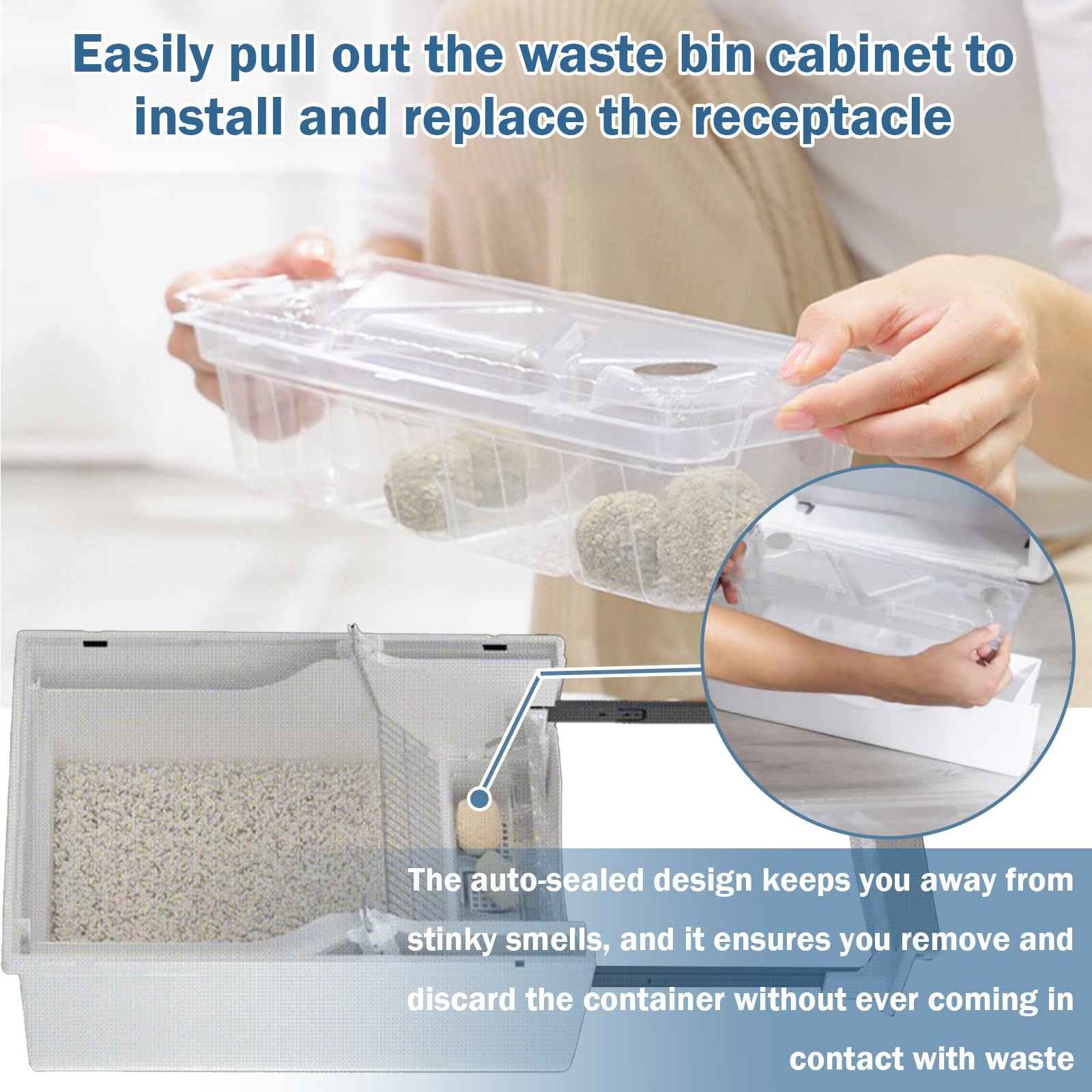 Semi-automatic Cat Litter Box  Pull and Slide rake for Waste Cleaning best design