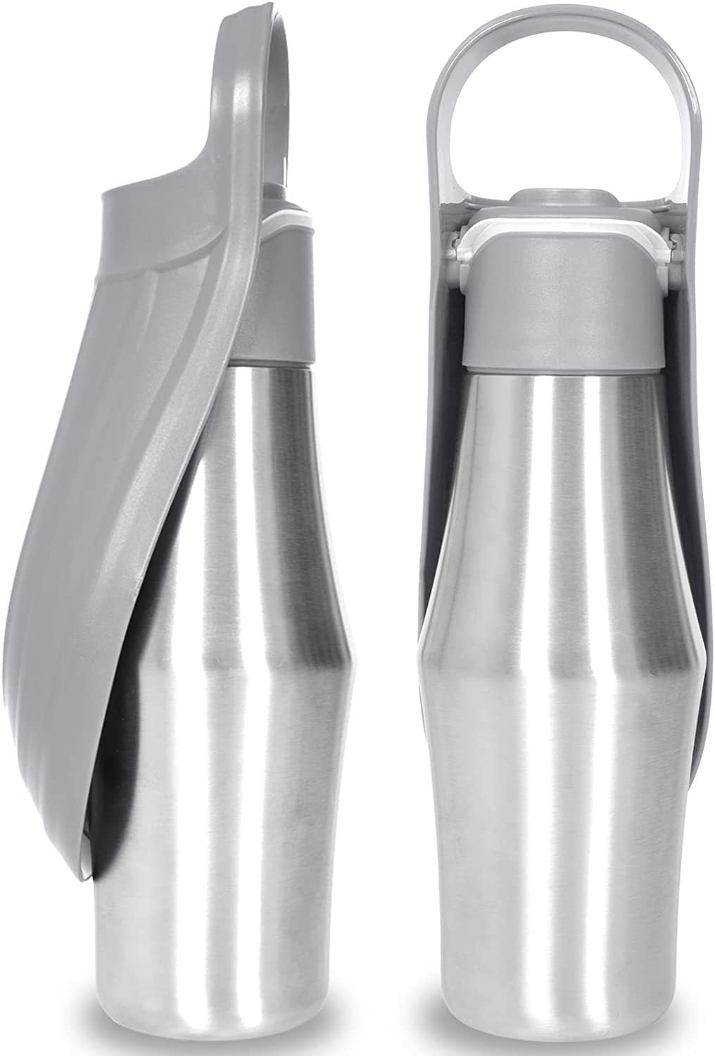 750ml Portable Dog Water Bottle – Stainless Steel Pet Water Dispenser with Silicone Bowl