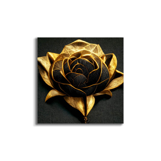 Leinwandbild - Offene goldene Blüte - Wandkunst