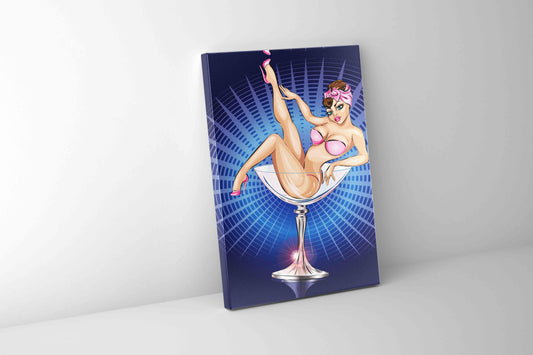 Wall Art-Blue and pink cocktail-Wall art decor