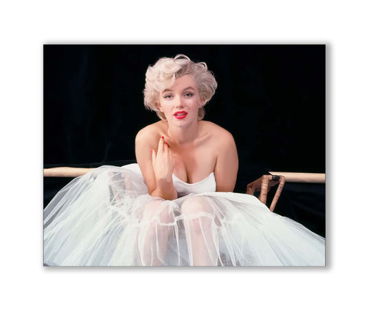 Marilyn im weißen Kleid – Wandkunstdarstellung – Kunstdruck – Diamantfirnis