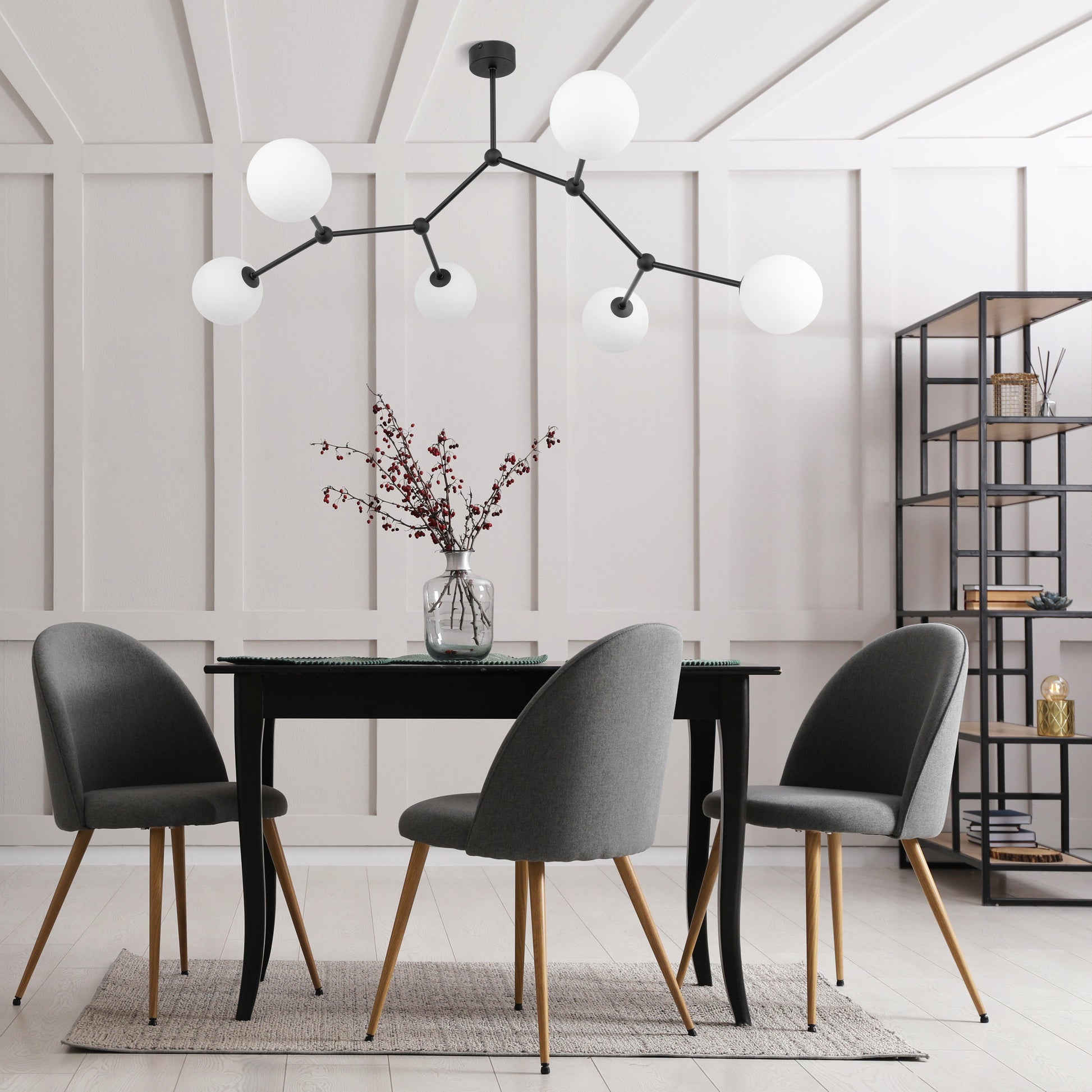 FAIRY Black Scandinavian Ceiling Lamp 6 - AURABAGS SHOP