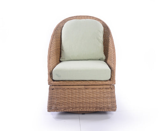 Emmett 3-Piece Wicker Outdoor Swivel Chair Bistro Set - AURABAGS SHOP