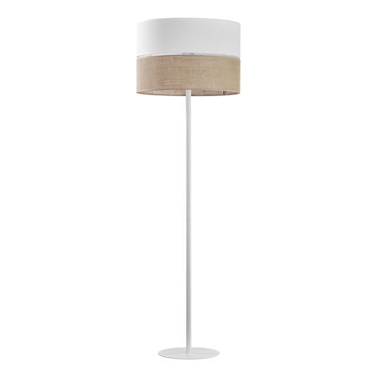 LINOBIANCO Natural Woven Floor Lamp for Living Room, Bedroom & Reading Nook – Scandinavian Minimalist Lighting - AURABAGS SHOP