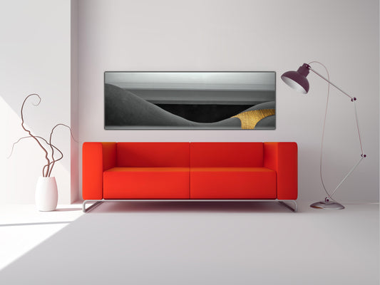 Leinwandbild Wandkunst Schwarze und goldene Kurven - Kunst -