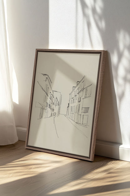 ESQUISSE URBAINE, Oeuvre sur toile étirée