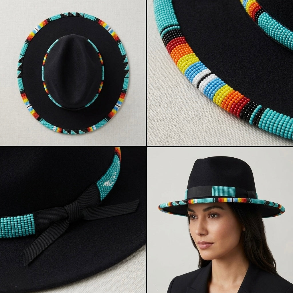 Size-61 Handmade Beaded Hat