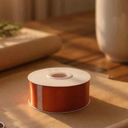 Satin Ribbon Double Face-Orange #761- 3.8 cm Wide