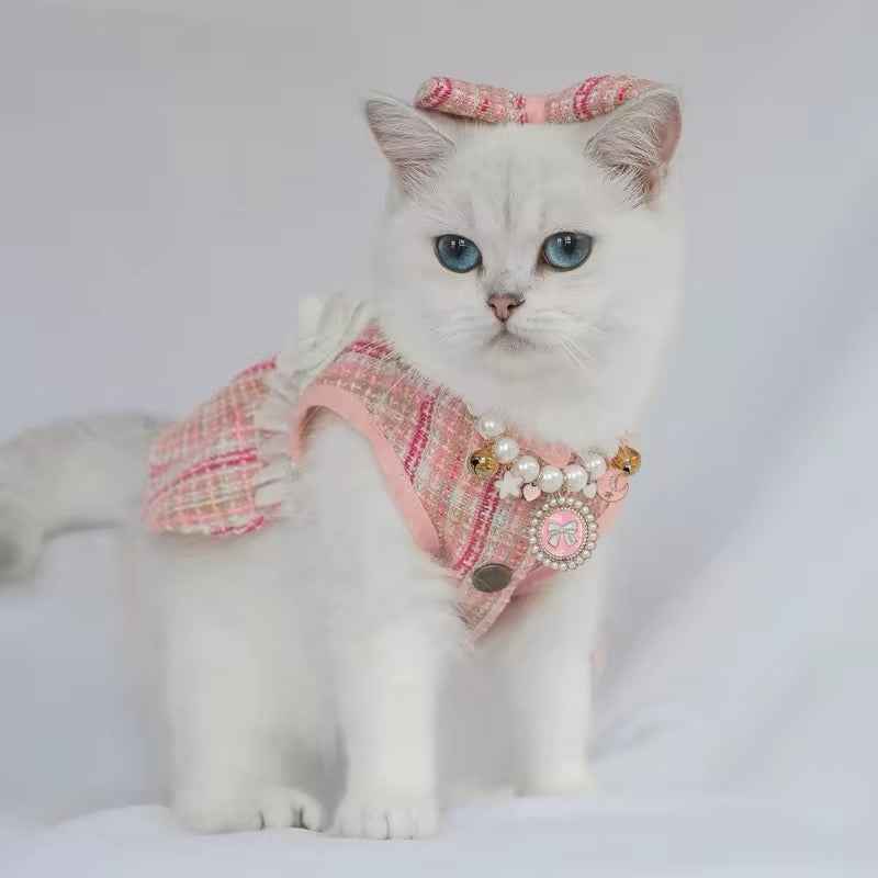 Princessa Dog Dress & Bow Set – Formal Outfit for Dogs