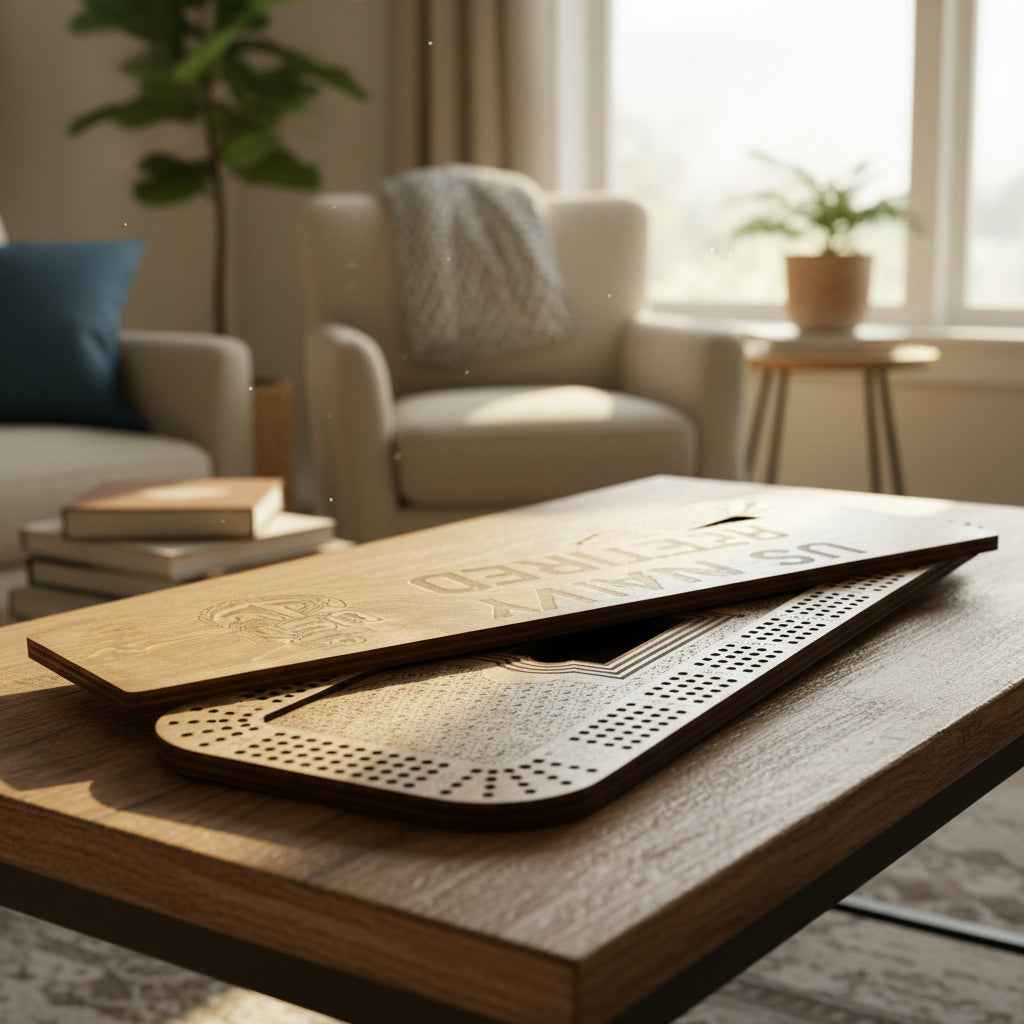 Large 4-Player Cribbage Board - 24" x 9.5" | Personalized Gift