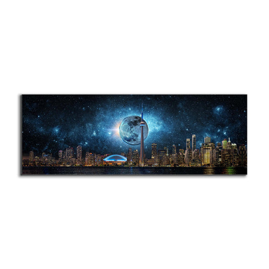 Toronto Skyline Mond-Städte Skyline- Wandkunstrahmen