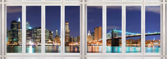 Wandbild – New York durchs Fenster – Leinwanddruck