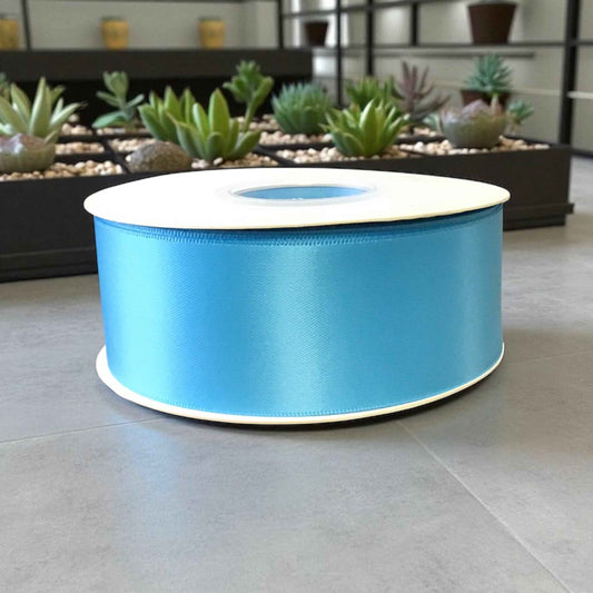 Satin Ribbon Double Face-Light Blue  #340 -3.8 cm Wide