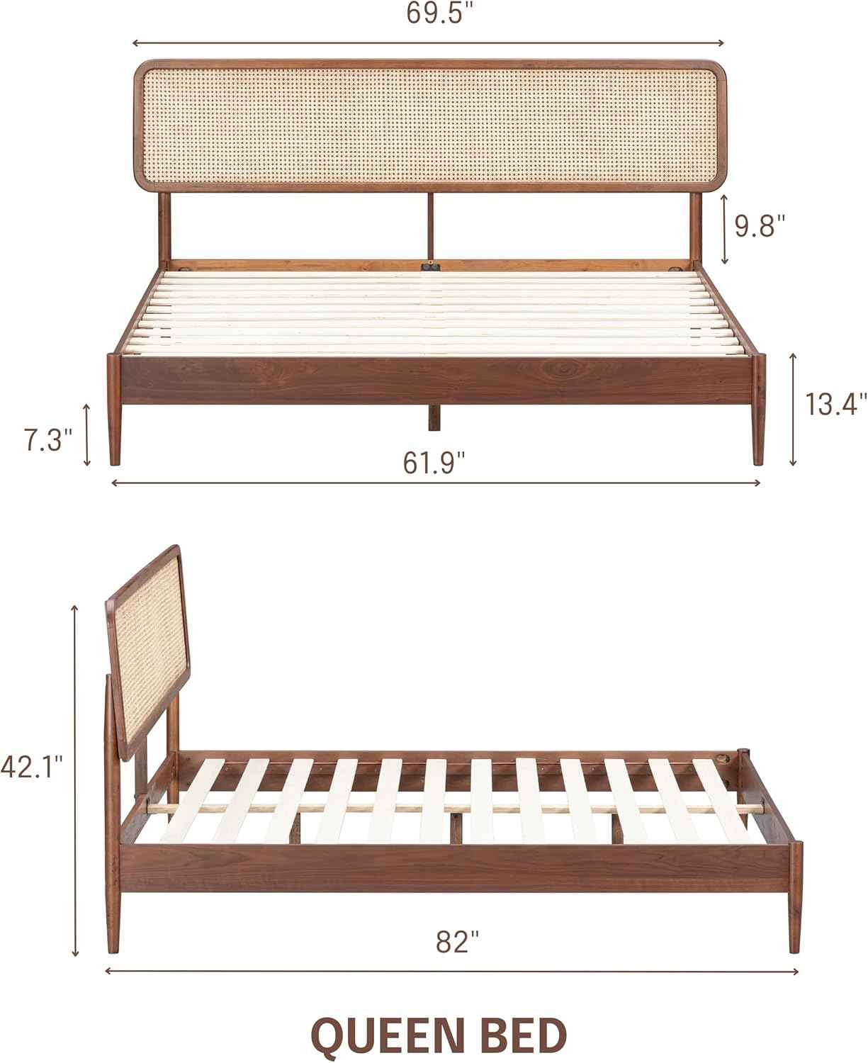 Lupin Natural Rattan Bed Frame