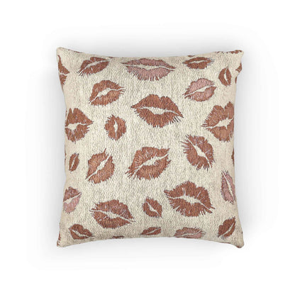 Kiss Pattern Woven Pillow | Decorative Throw Pillow for Home & Outdoor
