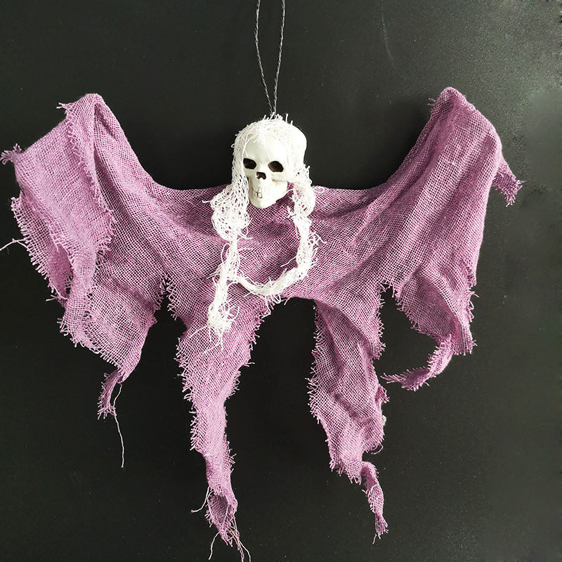 Creepy Hanging Skull Décor – Halloween Ghost Skeleton Decoration for Indoor & Outdoor Use