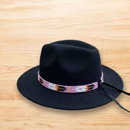 Pink Handmade Beaded Hatband