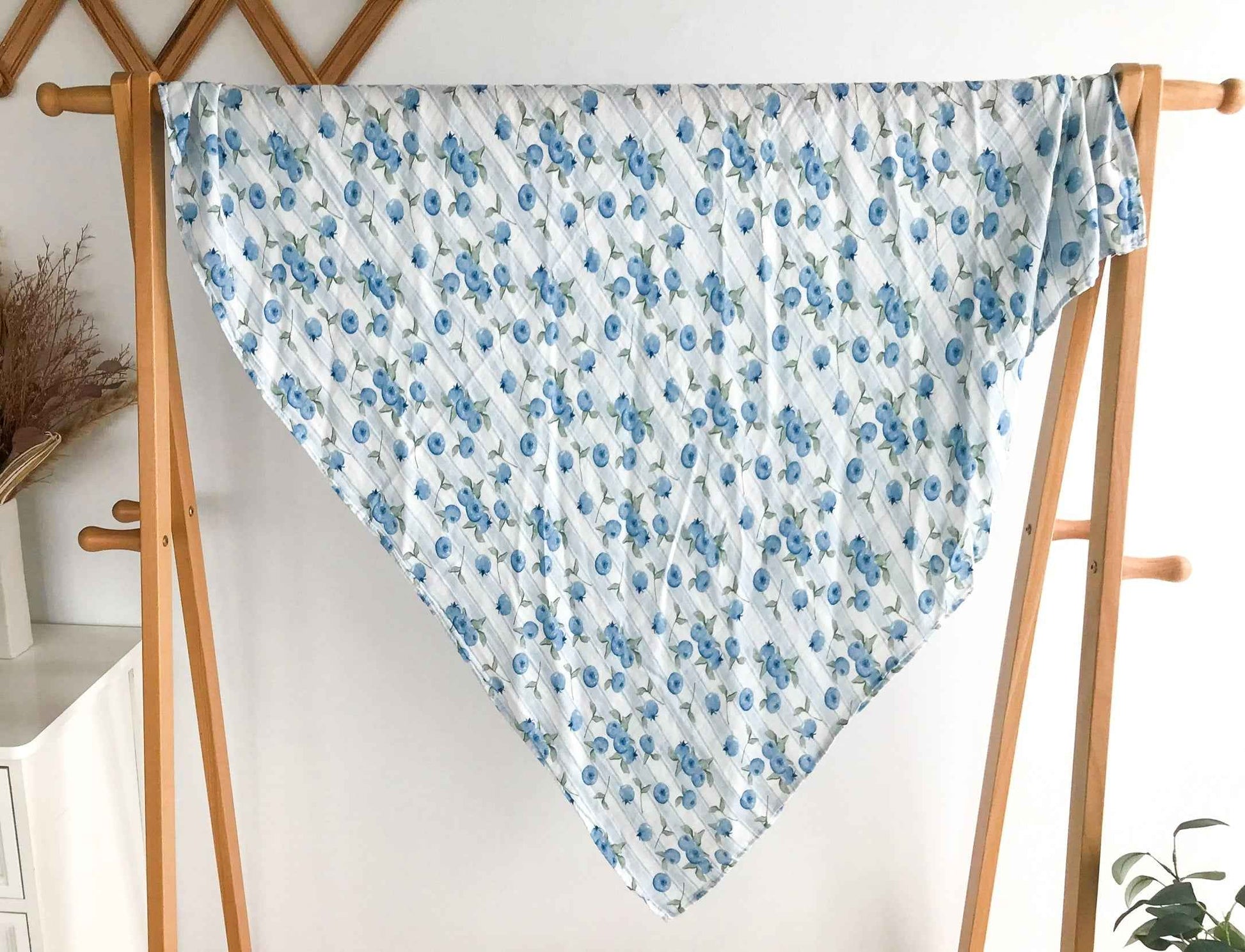 Mousseline de bambou bleuets
