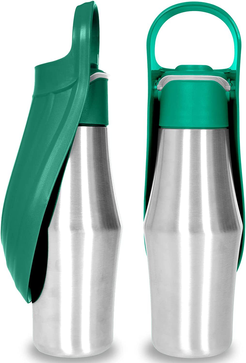 750ml Portable Dog Water Bottle – Stainless Steel Pet Water Dispenser with Silicone Bowl
