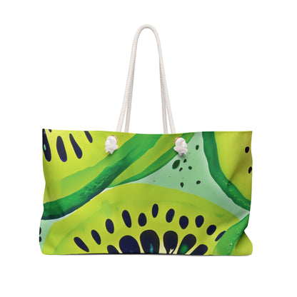Kiwi Slices Weekender Bag | Tropical Fruit Beach Tote | Busy Mom Carryon - AURABAGS SHOP