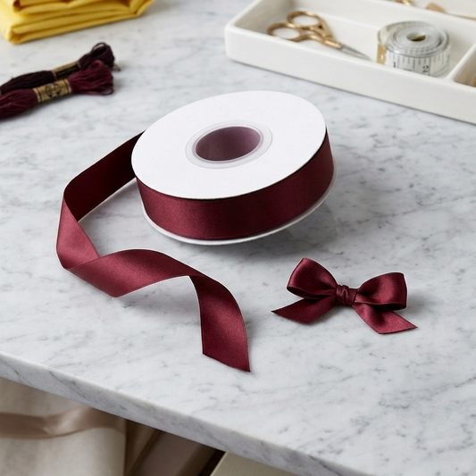 30 Meter Double Face Burgundy #777 Ribbon Roll