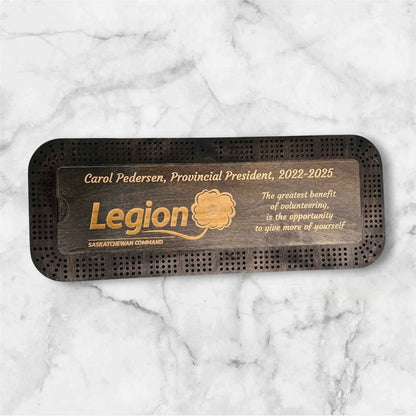 Personalized Cribbage Board with Card and Pegs Storage,Rectangular Size,With Scoring Panel