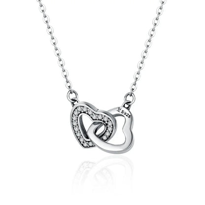 Connected Hearts: Sterling Silver Star/Heart/Cat Pendant Necklace