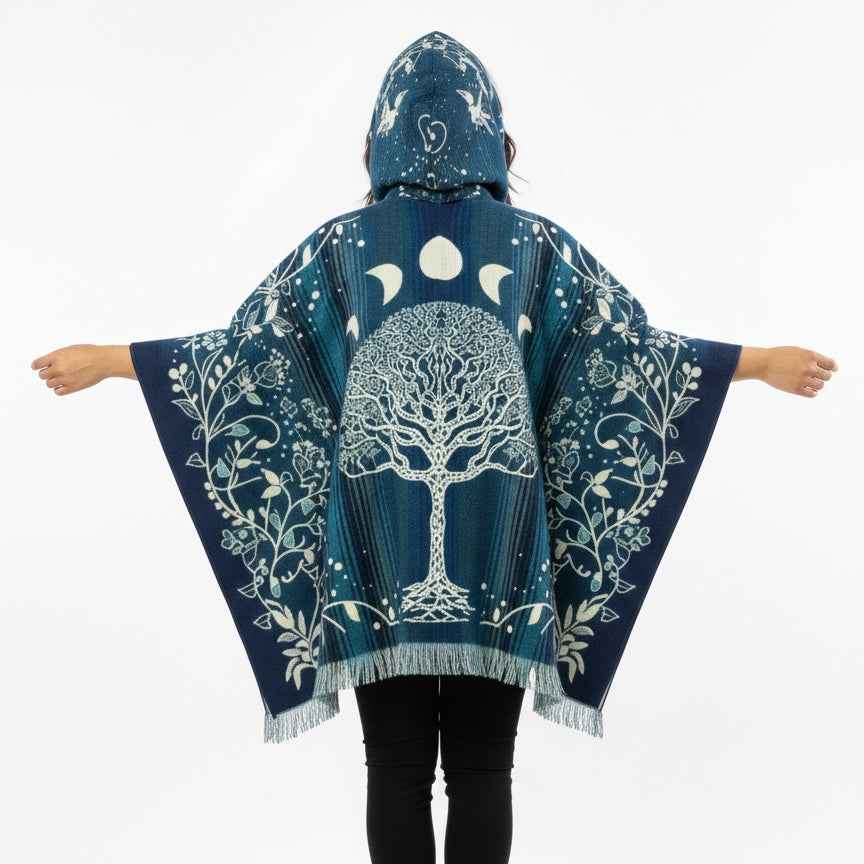 Tree of Life Wool Poncho