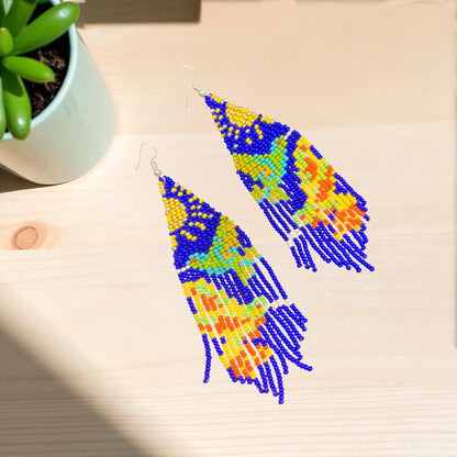 Blue Sky Dancer Beaded Earrings