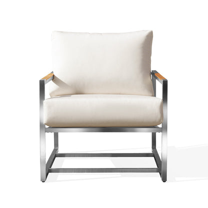 Acacia Stainless Steel Club Chair with Sunbrella® Cushions - AURABAGS SHOP