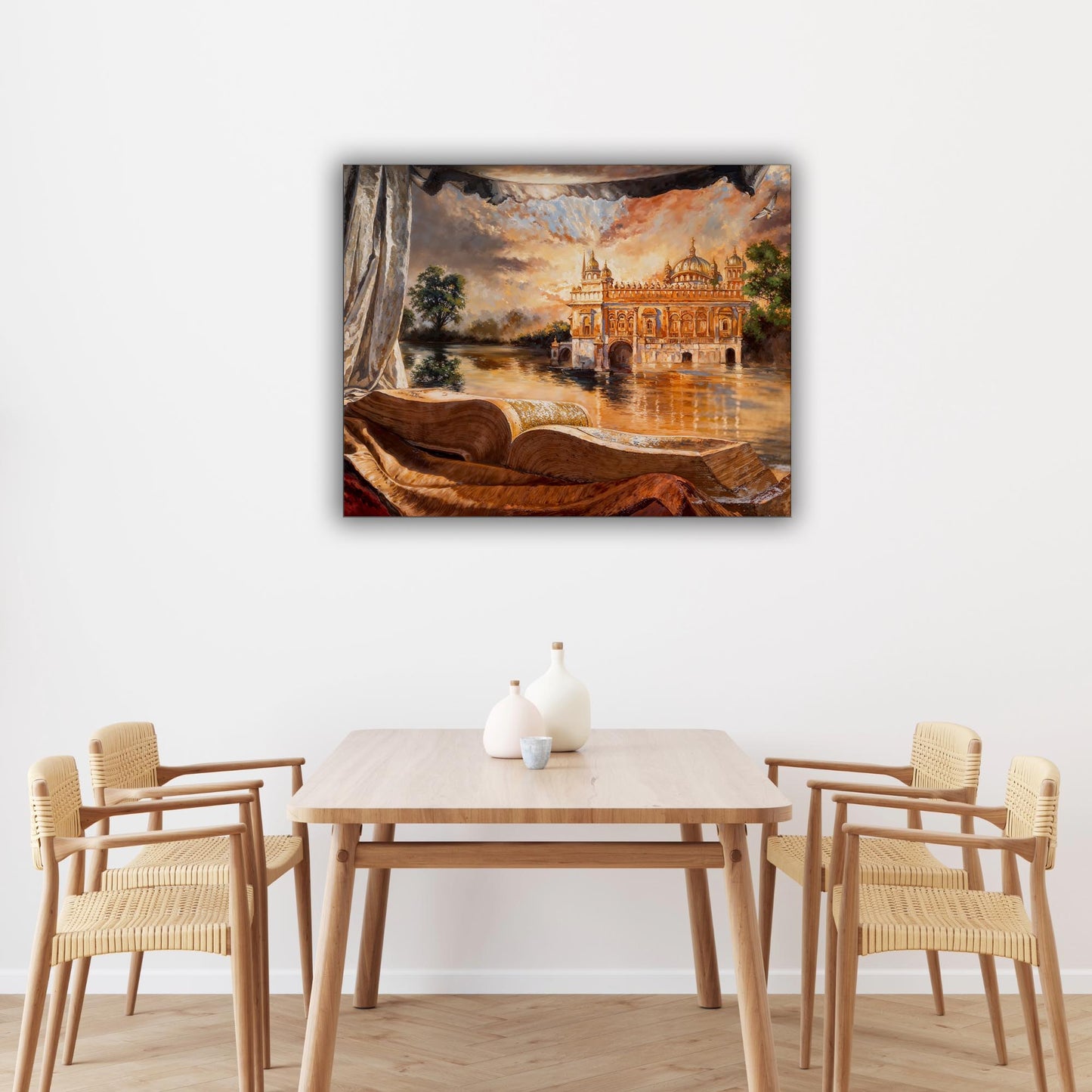 Wandbild – Antiker Goldener Tempel – Spirituelle Wanddekoration