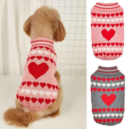 Dog Knit Sweater | Love Heart Dog Sweater