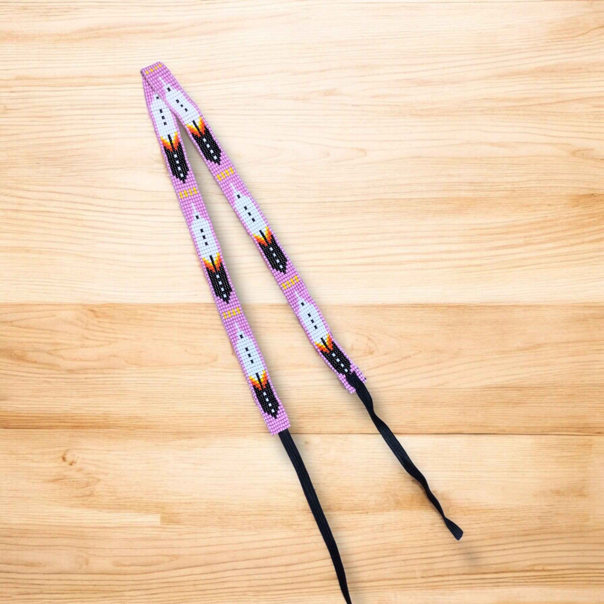 Pink Handmade Beaded Hatband