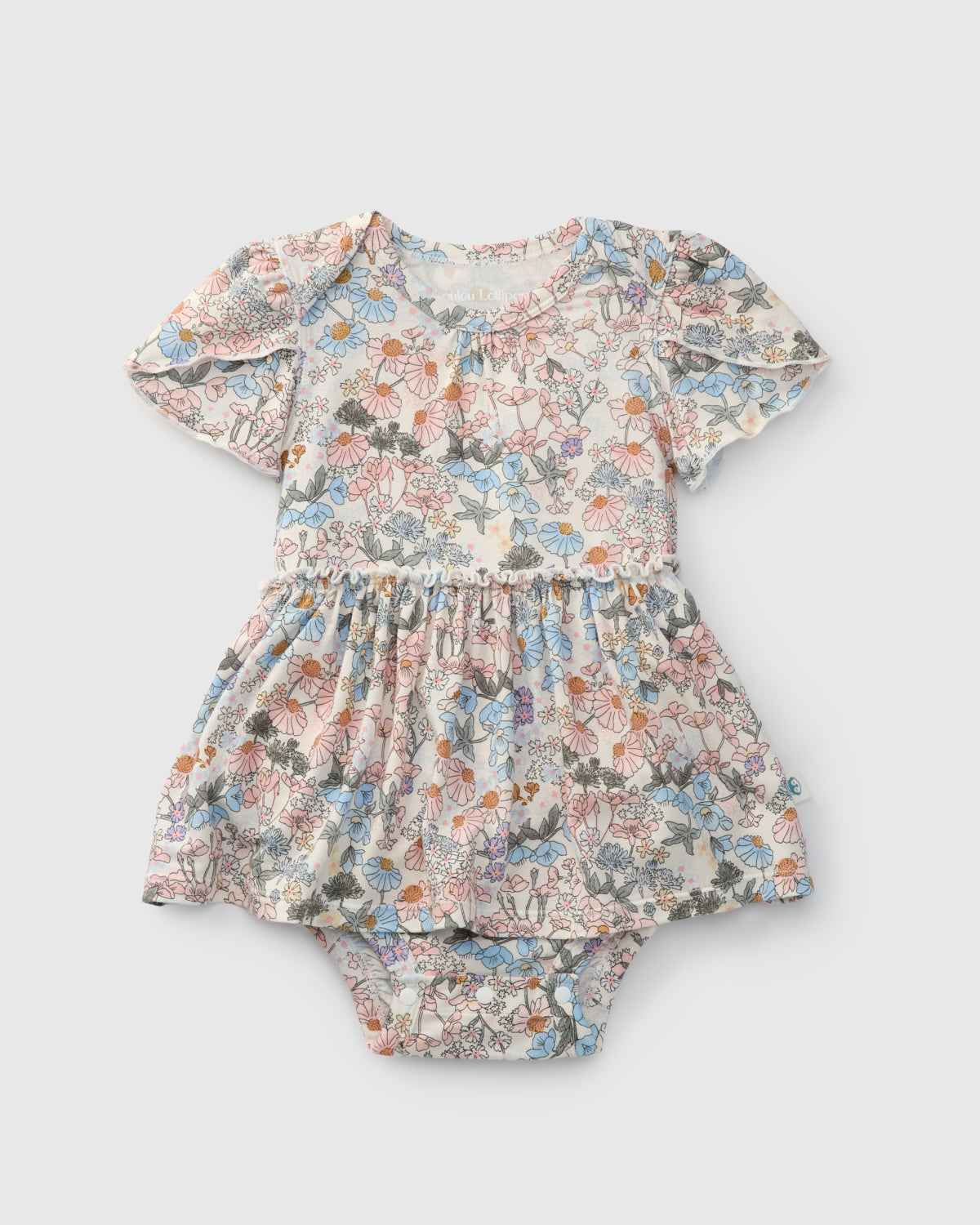 Short Sleeve Bodysuit Dress - English Garden