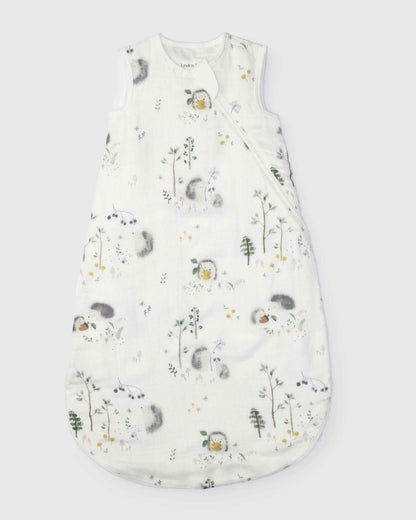 Baby Bamboo Muslin Sleep Sack 0.5 TOG - Hedgehogs