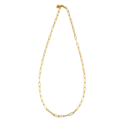 BARBICAN: Essential Gold Chain Link Paper-Clip Necklace - 22"
