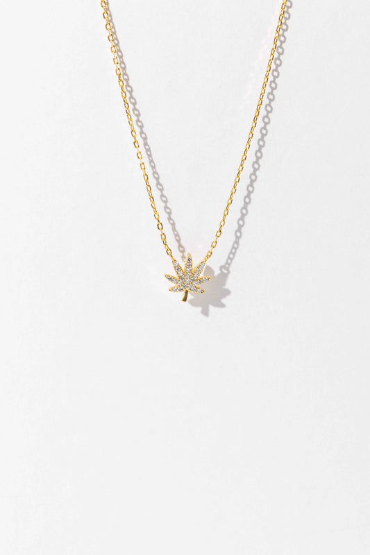 18K GOLD CANNABIS LEAF NECKLACE