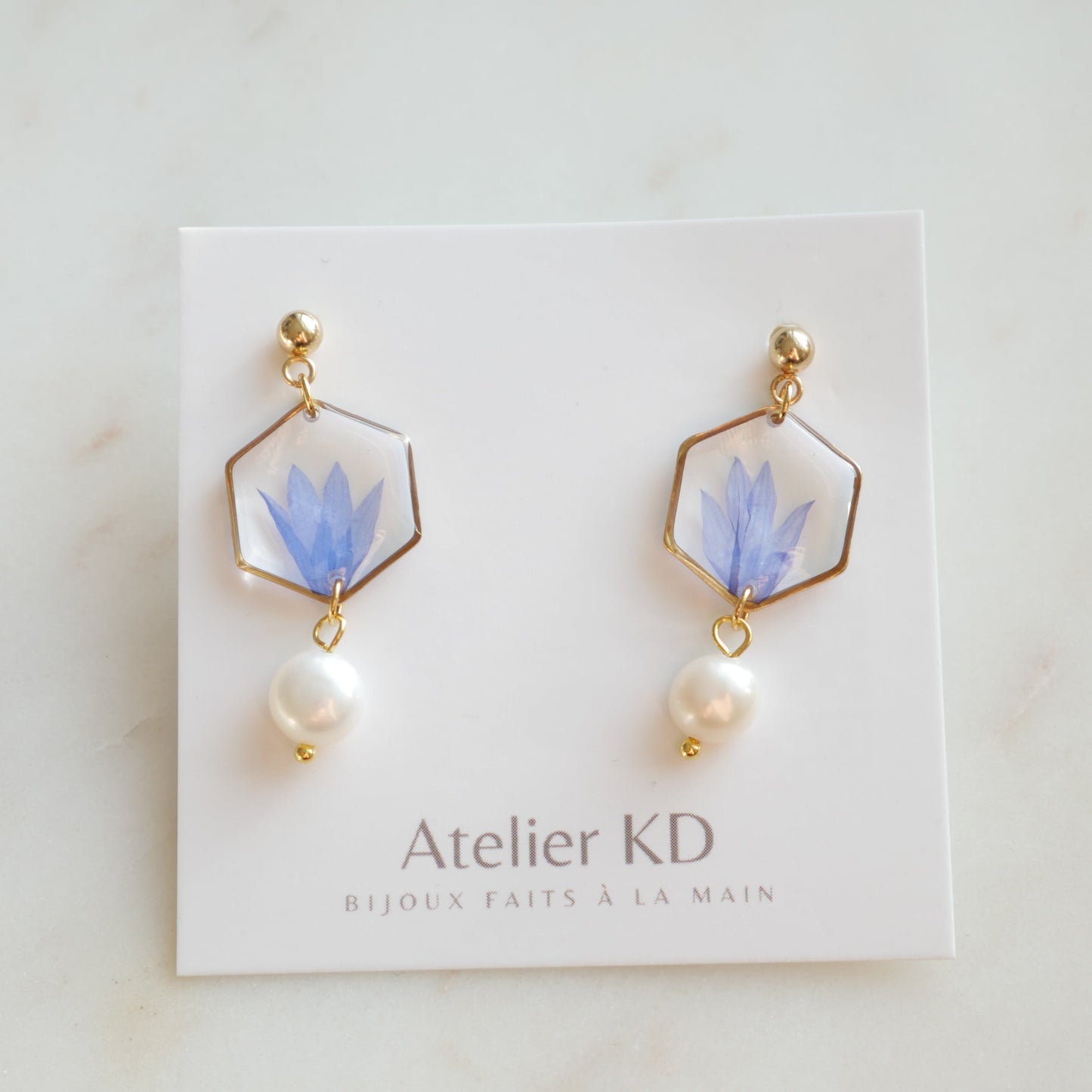 Boucles d'oreilles Perla Blu - hexa