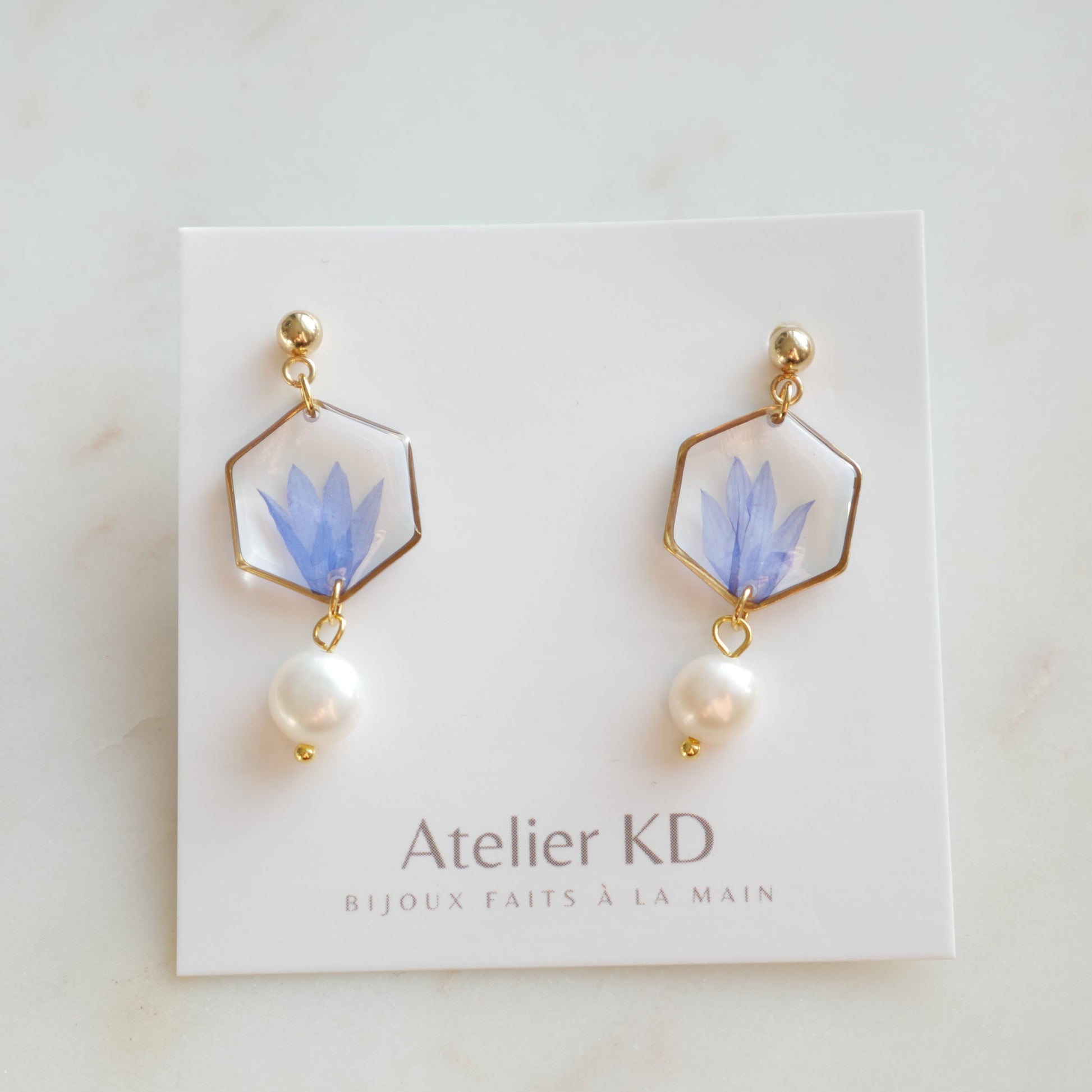 Boucles d'oreilles Perla Blu - hexa