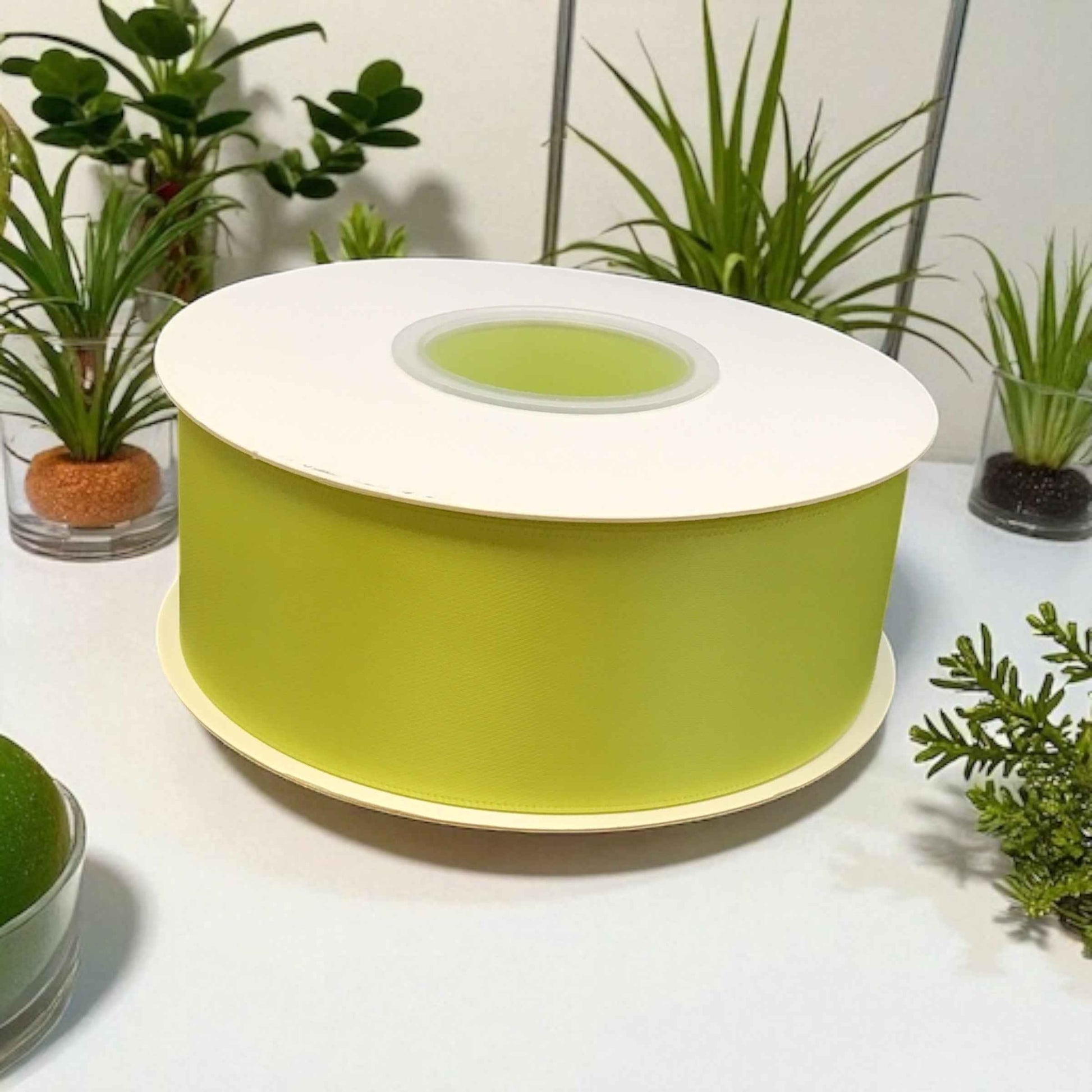 Satin Ribbon Double Face Lime  #625 -3.8 cm Wide
