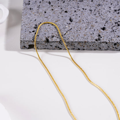 AYSHA: Dainty Snake Skin Textured Gold Chain Necklace