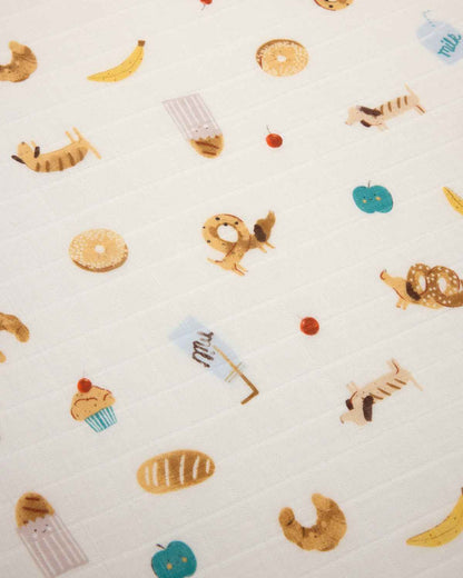 Muslin Fitted Crib Sheet - French Breakfast