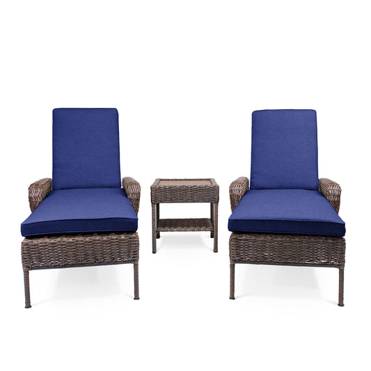 Cambridge Wicker Outdoor Chaise Lounge Set - AURABAGS SHOP