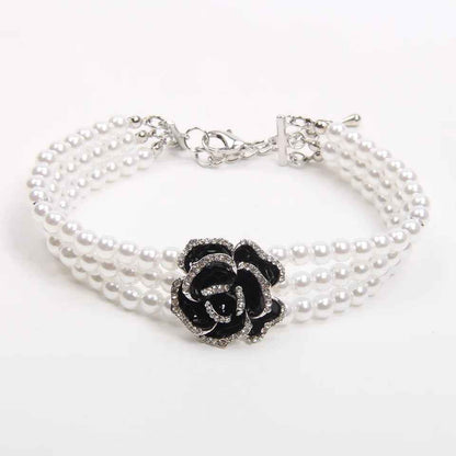 Midnight Rose Dog Necklace | Formal Dog Jewelry Collar