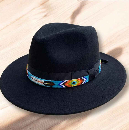 Sky Blue Handmade Beaded Hatband