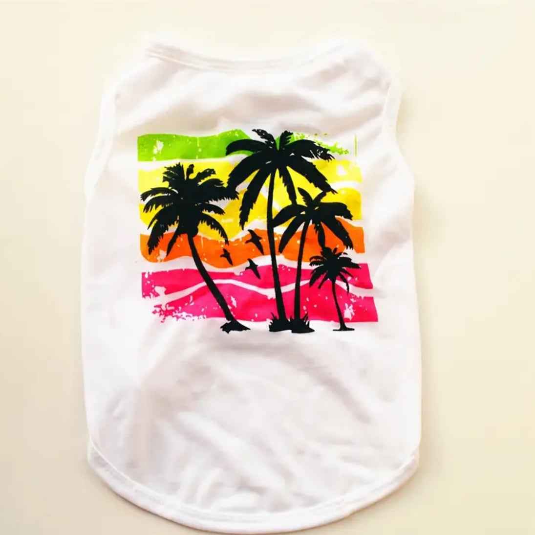 Island Dog Tee | Palm Graphic Dog T-Shirt