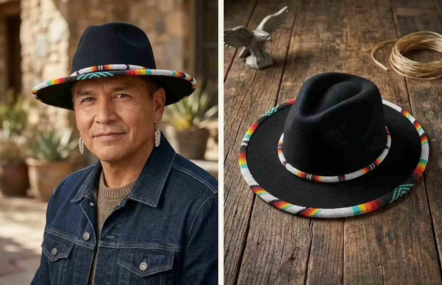 Size-57 Handmade Beaded Hat