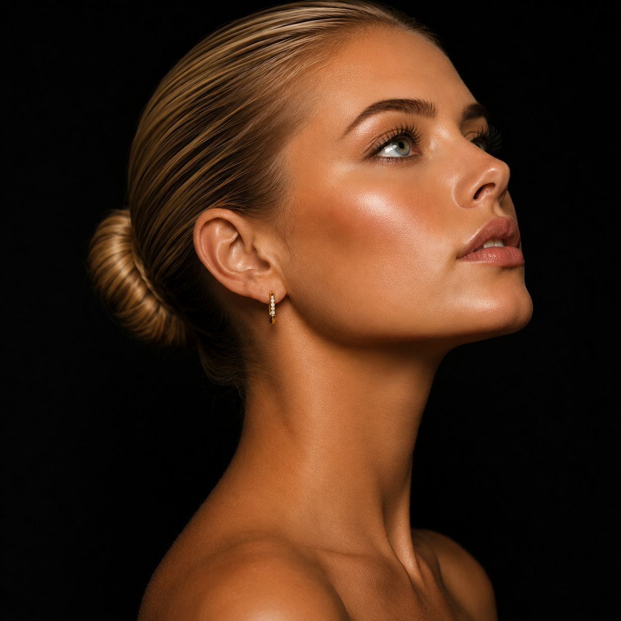 DEEQA Gold: Pavé Zirconia Rectangle Hoop Earrings