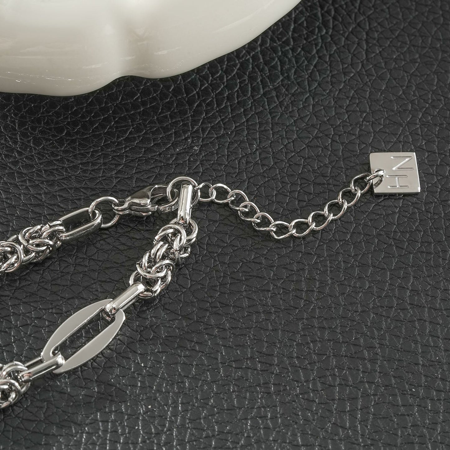 SORRENTO Silver (White Gold): Mixed Link Chain Bracelet