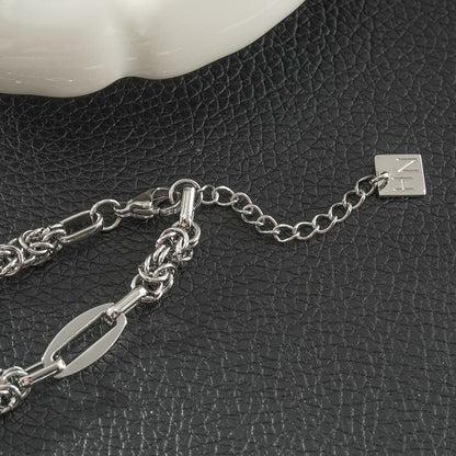 SORRENTO Silver (White Gold): Mixed Link Chain Bracelet